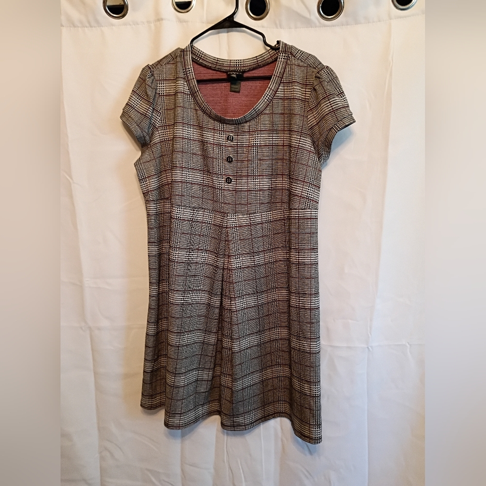 Enfocus Women Size 18w Plaid Short Sleeve Dress.